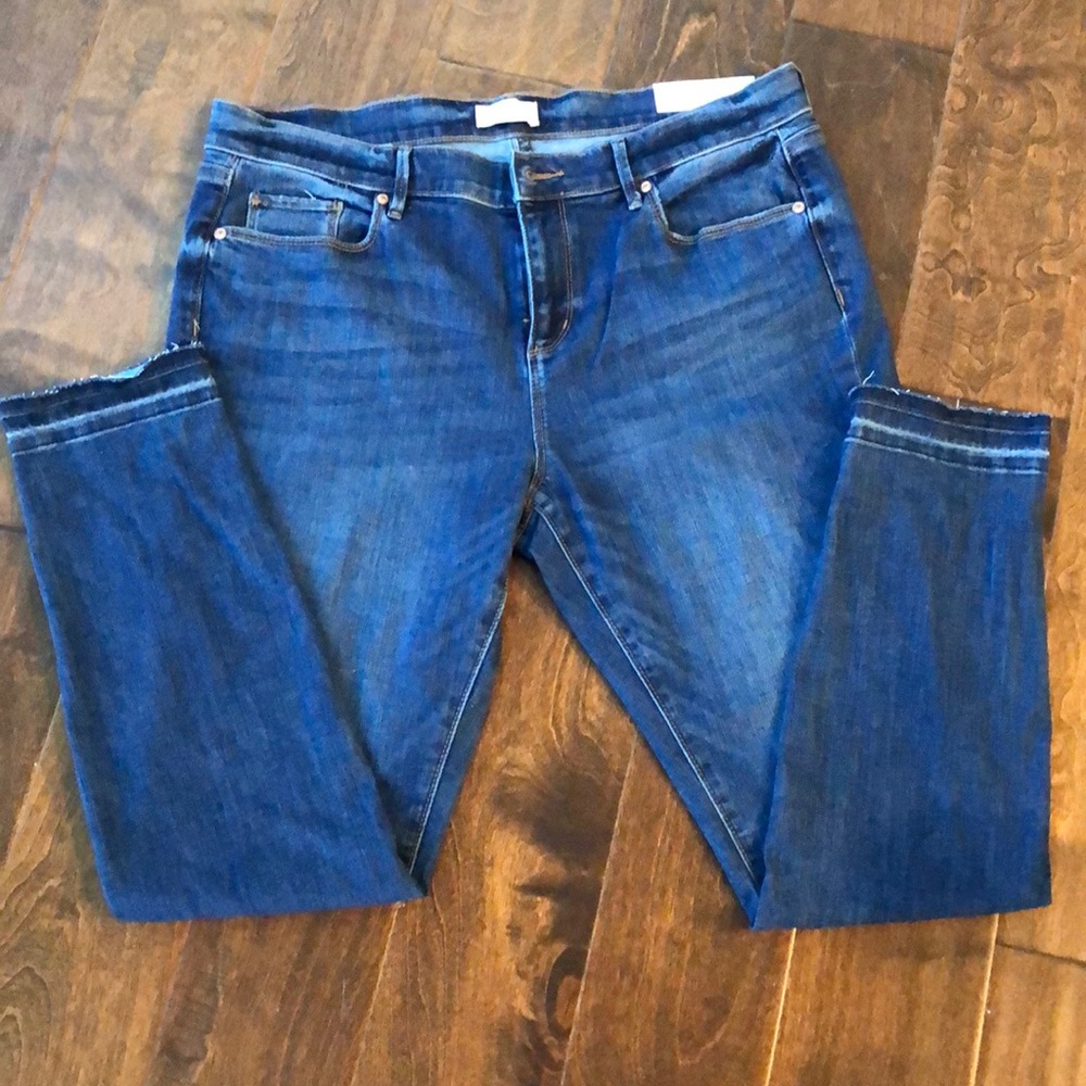 Loft raw hem jeans Petite